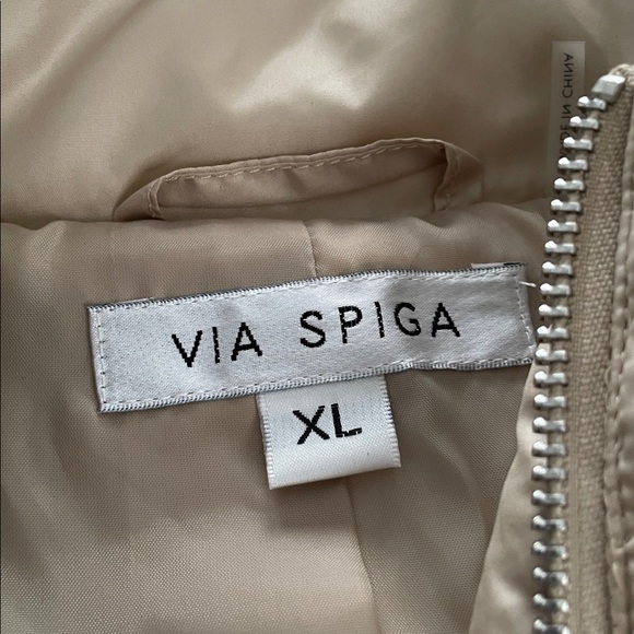 Via Spiga Women's Beige Long Sleeve Winter Jacket With Detachable Hood - Picture 7 of 13